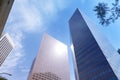 Low angle view of skyscrapers, business buildings in downtownÃÂ Los Angeles, USA.